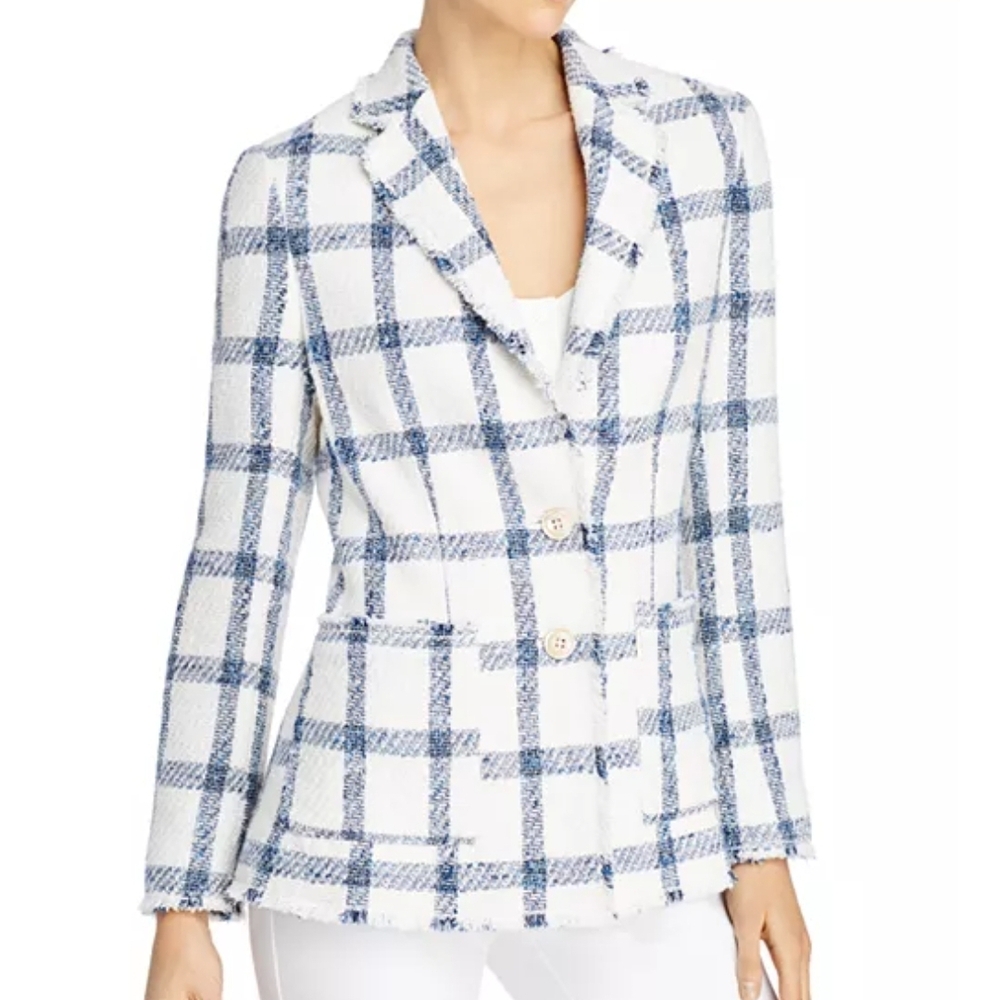 Rebecca Taylor Blue and White Plaid Blazer